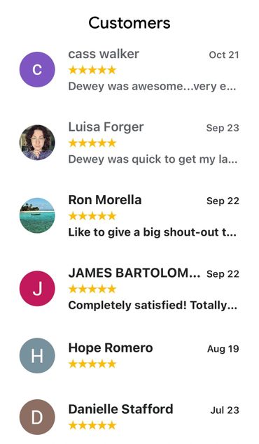 Five-star customer reviews for A2Z Services on Nextdoor
